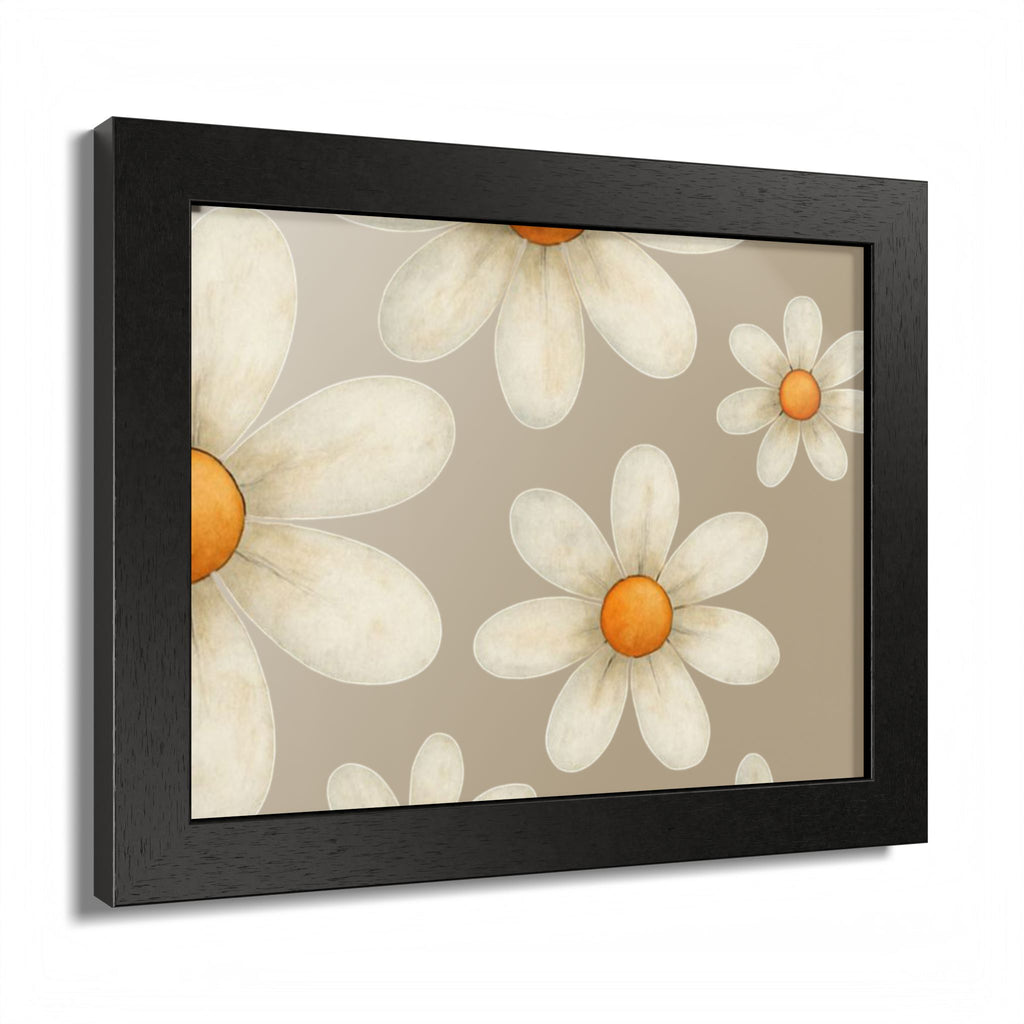 Framed Poster, Daisy Flower in Wood Frame, AI Enhanced, Flower Lover Art Print, Nature Room Decor, Floral Wall Art, Home Decoration Gift,